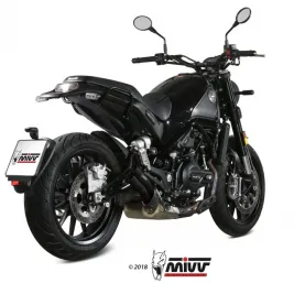 Mivv Benelli Leoncino 500 Terminale Di Scarico Per Moto Marmitta Double Gun Inox Nero 2