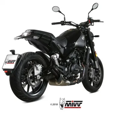 Mivv Benelli Leoncino 500 Terminale Di Scarico Per Moto Marmitta Double Gun Inox Nero