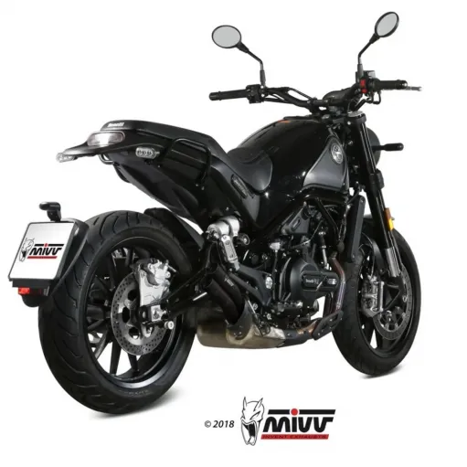 Mivv Benelli Leoncino 500 Terminale Di Scarico Per Moto Marmitta Double Gun Inox Nero