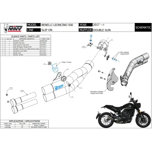 Mivv Benelli Leoncino 500 Terminale Di Scarico Per Moto Marmitta Oval Carbon Cap