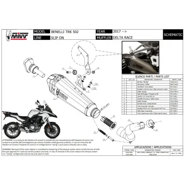 Mivv Benelli Trk 502 Terminale Di Scarico Per Moto Marmitta Delta Race Inox