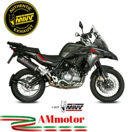Mivv Benelli Trk 502 X Terminale Di Scarico Per Moto Marmitta Oval Titanio Carbon Cap