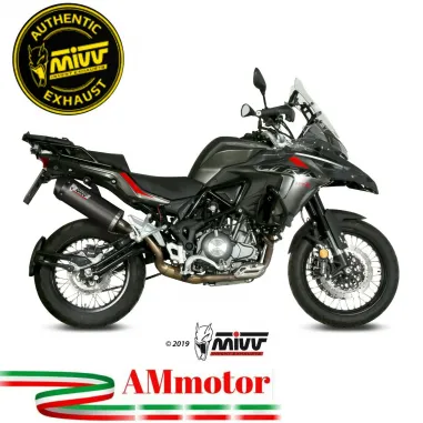 Mivv Benelli Trk 502 X Terminale Di Scarico Per Moto Marmitta Oval Titanio Carbon Cap