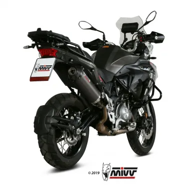 Mivv Benelli Trk 502 X Terminale Di Scarico Per Moto Marmitta Oval Titanio Carbon Cap
