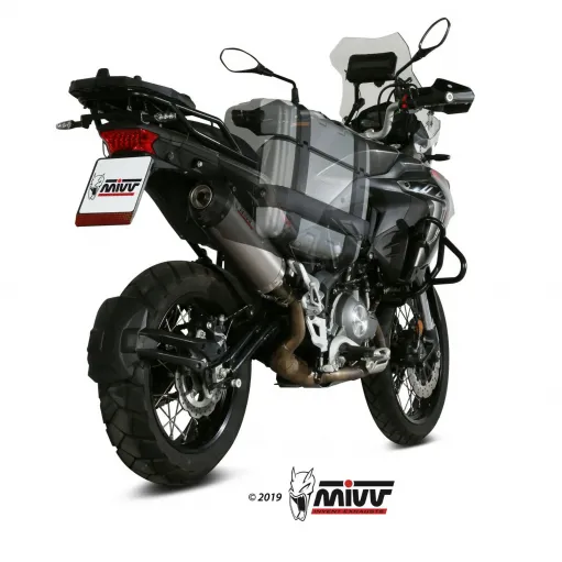 Mivv Benelli Trk 502 X Terminale Di Scarico Per Moto Marmitta Oval Titanio Carbon Cap
