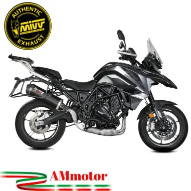 Mivv Benelli Trk 702 / X Terminale Di Scarico Per Moto Marmitta Oval Carbon Cap