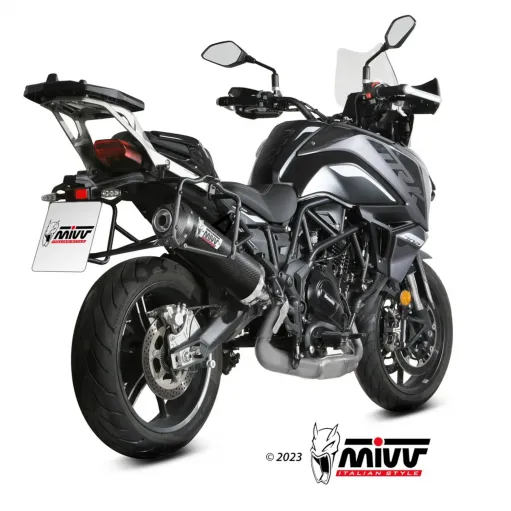 Mivv Benelli Trk 702 / X Terminale Di Scarico Per Moto Marmitta Oval Carbon Cap