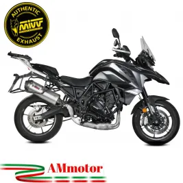 Mivv Benelli Trk 702 / X Terminale Di Scarico Per Moto Marmitta Oval Inox Carbon Cap
