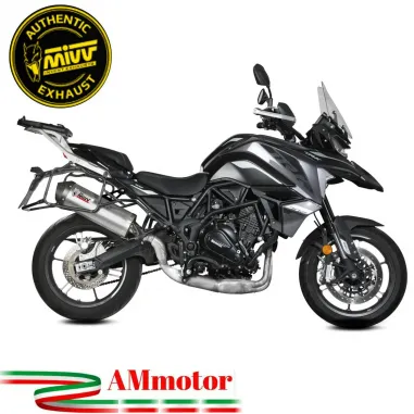 Mivv Benelli Trk 702 / X Terminale Di Scarico Per Moto Marmitta Oval Inox Carbon Cap