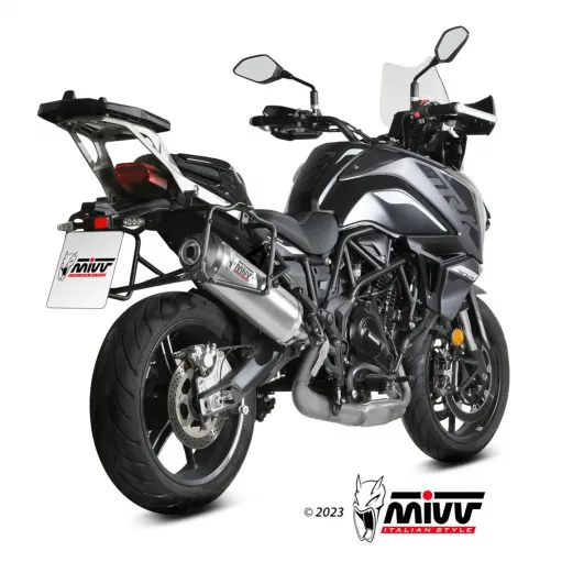 Mivv Benelli Trk 702 / X Terminale Di Scarico Per Moto Marmitta Oval Inox Carbon Cap