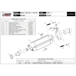 Mivv Bmw F 650 GS Terminale Di Scarico Per Moto Marmitta Suono Inox Nero 2