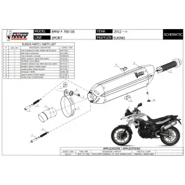 Mivv Bmw F 700 GS 12 - 2017 Terminale Di Scarico Moto Marmitta Suono Inox Nero 2