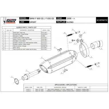 Mivv Bmw F 800 GS 08 - 2017 Terminale Di Scarico Per Moto Marmitta Suono Inox Nero