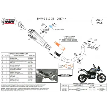 Scarico Completo Mivv Bmw G 310 GS Moto Terminale Delta Race Inox