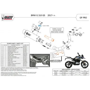 Scarico Completo Mivv Bmw G 310 GS Moto Terminale GP Pro Inox Nero