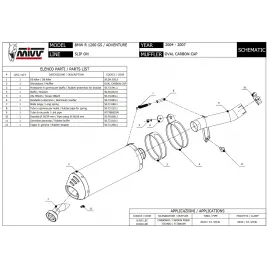 Mivv Bmw R 1200 GS / Adventure 04 - 2007 Terminale Di Scarico Moto Marmitta Oval Carbon Cap 2