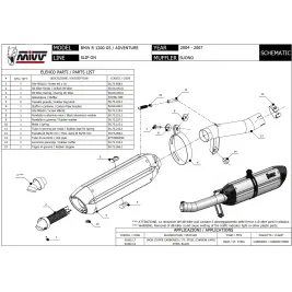 Mivv Bmw R 1200 GS / Adventure 04 - 2007 Terminale Di Scarico Moto Marmitta Suono Inox Nero 2