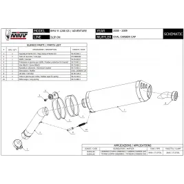 Mivv Bmw R 1200 GS / Adventure 08 - 2009 Terminale Di Scarico Moto Marmitta Oval Carbon Cap 2