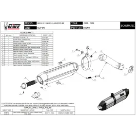 Mivv Bmw R 1200 GS / Adventure 08 - 2009 Terminale Di Scarico Moto Marmitta Suono Inox 2