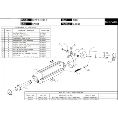 Mivv Bmw R 1200 R 08 - 2010 Terminale Di Scarico Marmitta Suono Inox Moto Omologato