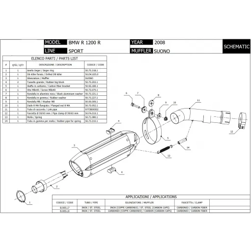 Mivv Bmw R 1200 R 08 - 2010 Terminale Di Scarico Marmitta Suono Inox Moto Omologato