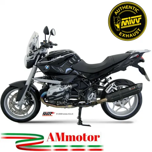 Mivv Bmw R 1200 R 08 - 2010 Terminale Di Scarico Moto Marmitta Suono Inox Nero