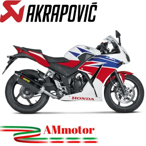 Akrapovic Honda Cbr 300 R Terminale Di Scarico Slip-On Line Carbonio Moto