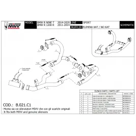 Bmw R 1200 R 11 - 2014 Mivv Tubo Elimina Kat Catalizzatore Moto Collettori Di Scarico 2