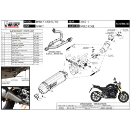 Bmw R 1200 R 15 - 2018 Mivv Tubo Elimina Kat Catalizzatore Moto Collettori Di Scarico 2