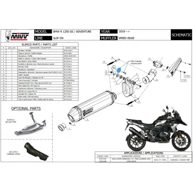 Mivv Bmw R 1250 Gs / Adventure Terminale Di Scarico Moto Marmitta Speed Edge Inox Nero