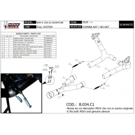 Bmw R 1250 GS / Adventure Mivv Tubo Elimina Kat Catalizzatore Moto Collettori Di Scarico 2
