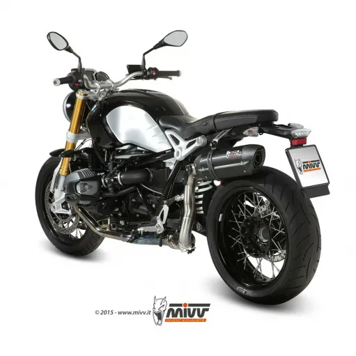 Mivv Bmw R NineT 14 - 2020 Terminale Di Scarico Moto Marmitta Suono Inox Nero Alto
