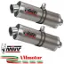 Mivv Cagiva Raptor 1000 00 - 2005 Terminali Di Scarico Moto Marmitte Oval Titanio