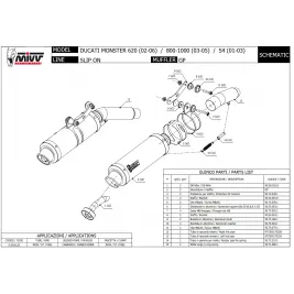 Mivv Ducati Monster 1000 03 - 2005 Terminali Di Scarico Moto Marmitte GP Carbonio 2