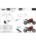 Mivv Ducati Monster 1200 17 - 2021 Terminale Di Scarico Moto Marmitta MK3 Carbonio Racing