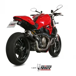 Mivv Ducati Monster 1200 / S 14 - 2016 Terminale Di Scarico Moto Marmitta Delta Race Inox Nero 2