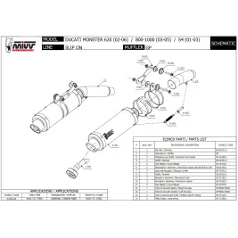 Mivv Ducati Monster 620 02 - 2006 Terminali Di Scarichi Moto Marmitte Gp Carbonio 2