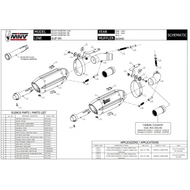 Mivv Ducati Monster 795 Terminali Di Scarico Moto Marmitte Suono Inox Nero