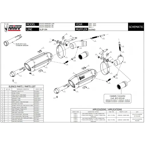 Mivv Ducati Monster 795 Terminali Di Scarico Moto Marmitte Suono Inox Nero