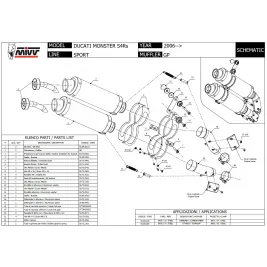 Mivv Ducati Monster S4RS 06 - 2008 Terminali Di Scarichi Moto Marmitte Gp Inox Nero 2