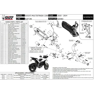 Mivv Ducati Multistrada 1200 10 - 2014 Terminale Di Scarico Moto No Kat Marmitta Suono Inox
