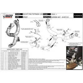 Ducati Multistrada 1200 10 - 2014 Mivv Tubo Elimina Kat Catalizzatore Moto Collettore Di Scarico 2