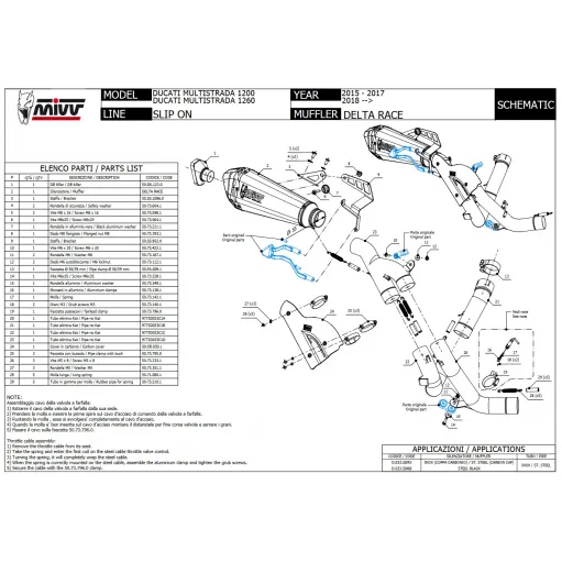 Mivv Ducati Multistrada 1200 15 - 2017 Terminale Di Scarico Moto Delta Race Inox Collettore No Kat Racing