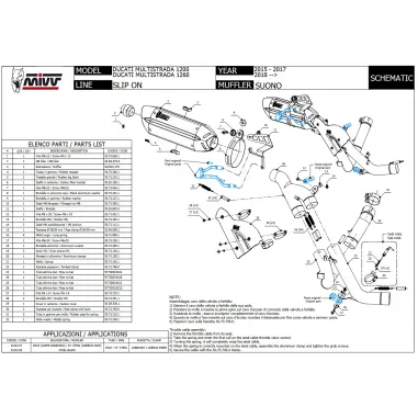 Mivv Ducati Multistrada 1260 18 - 2020 Terminale Di Scarico Moto Suono Inox Nero Collettore No Kat Racing