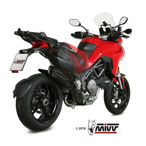 Mivv Ducati Multistrada 1260 18 - 2020 Terminale Di Scarico Moto Suono Inox Nero Collettore No Kat Racing