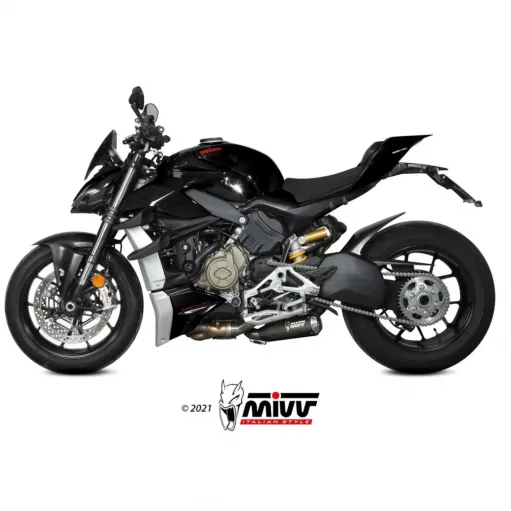 Mivv Ducati Streetfighter V4 Terminali Di Scarico Per Moto 2 Slip-On X-M1 Inox Nero