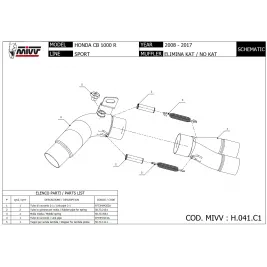 Honda Cb 1000 R 08 - 2017 Mivv Tubo Elimina No Kat Catalizzatore Moto Collettore Di Scarico 2