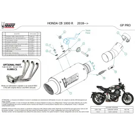 Mivv Honda Cb 1000 R 18 - 2024 Terminale Di Scarico Moto Marmitta GP Pro Carbonio Omologato 2
