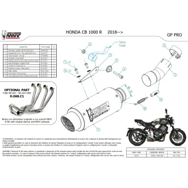 Mivv Honda Cb 1000 R 18 - 2024 Terminale Di Scarico Moto Marmitta GP Pro Carbonio Omologato