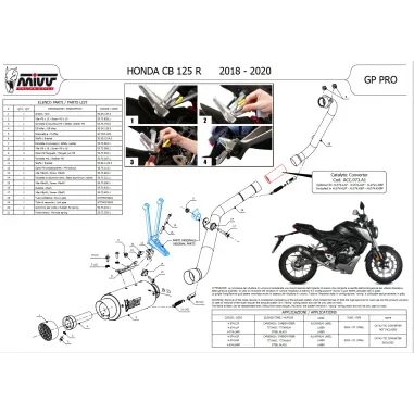 Scarico Completo Mivv Honda CB 125 R 18 - 2020 Moto Terminale GP Pro Titanio